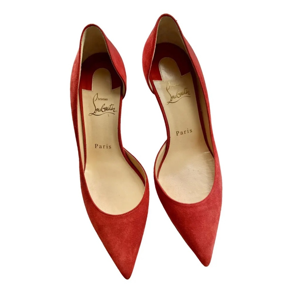 Christian Louboutin So Kate Red Suede Pumps EU 38.5 Pointed Toe Stiletto Heels